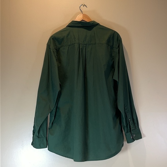 Army Green Button Down Shirt Shacket - Picture 6 of 8